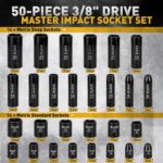 3/8'' Drive Impact Socket Set - 50-Piece Shallow & Deep Socket Set Metric and St... - Image 3