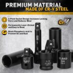 3/8'' Drive Impact Socket Set - 50-Piece Shallow & Deep Socket Set Metric and St... - Image 5