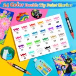 TBC The Best Crafts Acrylic Paint Markers, 24 Colors Dual Tip – Waterproof, Non-... - Image 3