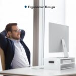 BONTEC Wooden Monitor Stand Riser for Desk, 2-Tier Computer Monitor Stand with S... - Image 3