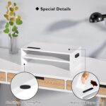 BONTEC Wooden Monitor Stand Riser for Desk, 2-Tier Computer Monitor Stand with S... - Image 5