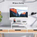 BONTEC Wooden Monitor Stand Riser for Desk, 2-Tier Computer Monitor Stand with S... - Image 8