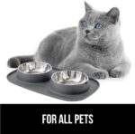 GORILLA GRIP Dog Bowl Set with Slip Resistant Silicone Feeding Mat, Food Grade 3... - Image 9