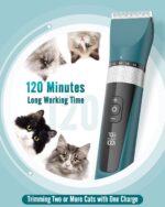 oneisall Cat Clippers for Matted Hair, 5-Speed Quiet Cat Grooming kit, Cordless ... - Image 6