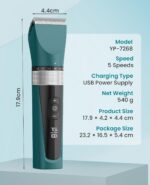 oneisall Cat Clippers for Matted Hair, 5-Speed Quiet Cat Grooming kit, Cordless ... - Image 9