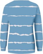 Long Sleeve Striped Shirts for Women Oversized Fall Fashion Gym Tops Dressy Casu... - Image 5