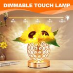 AMWGIMI Women Gifts Sunflower Flower Lamp Touch Table Lamp 3-Colour Dimming | Bi... - Image 4
