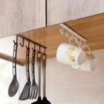Under-Shelf Hanging Organizer with 6 Hooks – Space-Saving Rack for Cups, and Kit... - Image 4