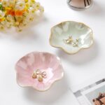 JAMEND CLXP Lotus Leaf Shape Decorative Ring Tray, Small Key Bowl, Ceramic Trink... - Image 4