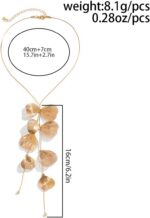 Statement Gold Leaf Choker Necklace for Women Trendy Boho Black Ginkgo Leaves Lo... - Image 4