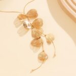Statement Gold Leaf Choker Necklace for Women Trendy Boho Black Ginkgo Leaves Lo... - Image 5