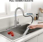 FEELSO Kitchen Faucets with Pull Down Sprayer, High Arc Stainless Steel Single H... - Image 3
