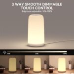Touch Bedside Table LED Lamp, [Sleek Design & RGB Mode] Multi-Color Dimmable wit... - Image 5
