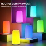 Touch Bedside Table LED Lamp, [Sleek Design & RGB Mode] Multi-Color Dimmable wit... - Image 6