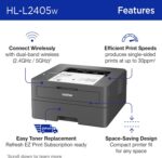 Brother HL-L2405W Wireless Compact Monochrome Laser Printer with Mobile Printing... - Image 4