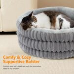Heated Cat Bed Indoor, 20" Round Donut Deep Sleep Calming Heated Pet Beds for Ca... - Image 7