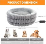 Heated Cat Bed Indoor, 20" Round Donut Deep Sleep Calming Heated Pet Beds for Ca... - Image 8