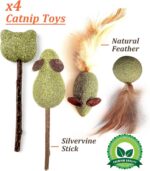 12 Pack Catnip Toys for Cats, Silvervine Sticks, Catnip Balls, Cat Nip Mice, Kic... - Image 5