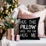 Sufamb Hug This Pillow Until You Can Hug Me Throw Pillow Covers, 18 x 18 Pillow ... - Image 4