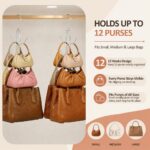 ZEDODIER 2 Pack Purse Organizer for Closet, Heavy-Duty Hanging Purse Hanger Clos... - Image 3