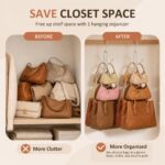 ZEDODIER 2 Pack Purse Organizer for Closet, Heavy-Duty Hanging Purse Hanger Clos... - Image 4