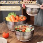 Mixing Bowls with Airtight Lids Set, 26PCS Stainless Steel Khaki Bowls with Grat... - Image 5