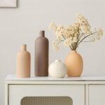 Modern Ceramic Vase Set, Neutral Colors, Decorative Vases for Home Shelf Decor, ... - Image 3