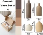Modern Ceramic Vase Set, Neutral Colors, Decorative Vases for Home Shelf Decor, ... - Image 4
