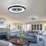 24" Bladeless Ceiling Fan with RGB Light Remote, Smart LED Ceiling Fans with Voi... - Image 3