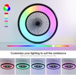 24" Bladeless Ceiling Fan with RGB Light Remote, Smart LED Ceiling Fans with Voi... - Image 5