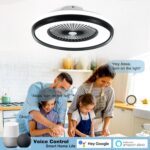 24" Bladeless Ceiling Fan with RGB Light Remote, Smart LED Ceiling Fans with Voi... - Image 7