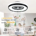 24" Bladeless Ceiling Fan with RGB Light Remote, Smart LED Ceiling Fans with Voi... - Image 8