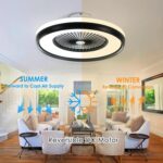 24" Bladeless Ceiling Fan with RGB Light Remote, Smart LED Ceiling Fans with Voi... - Image 9