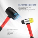 2-Piece Hammer Set - 16 oz Rubber Mallet Hammer and 35 mm Double-Faced Soft Hamm... - Image 3