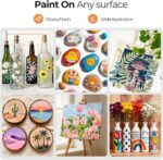 Nicpro Acrylic Paint Set, 24 Colors with 12 Brushes & Palette, Non Toxic Art Sup... - Image 5