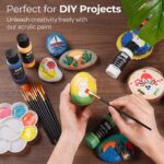 Nicpro Acrylic Paint Set, 24 Colors with 12 Brushes & Palette, Non Toxic Art Sup... - Image 9
