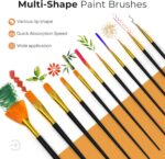 Nicpro Acrylic Paint Set, 24 Colors with 12 Brushes & Palette, Non Toxic Art Sup... - Image 10