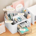 Marbrasse Pen Organizer with 2 Drawer, Multi-Functional Pencil Holder for Desk, ... - Image 3