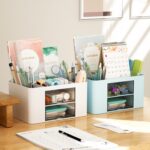 Marbrasse Pen Organizer with 2 Drawer, Multi-Functional Pencil Holder for Desk, ... - Image 6