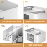 Marbrasse Pen Organizer with 2 Drawer, Multi-Functional Pencil Holder for Desk, ... - Image 7