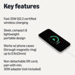 Amazon Basics 25W Qi2.2 Certified Wireless Charging Pad, MagSafe Compatible for ... - Image 3