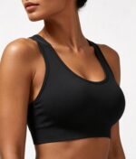 Double Couple Sports Bras for Women Padded High Impact Seamless Criss Cross Back... - Image 3