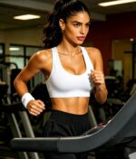 Double Couple Sports Bras for Women Padded High Impact Seamless Criss Cross Back... - Image 7