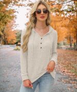 XMTOPYE Womens Sweaters Fashion Hoodies Long Sleeve Tops Casual Sweatshirts Fall... - Image 3