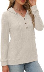 XMTOPYE Womens Sweaters Fashion Hoodies Long Sleeve Tops Casual Sweatshirts Fall... - Image 4