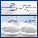 Bidet Seat for Elongated Toilet Seat Non-Electric Soft Close with Quick Release ... - Image 3