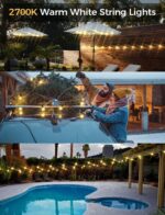 XMCOSY+ Outdoor String Lights, Smart Patio Lights 100Ft Dimmable Outdoor Lights ... - Image 8