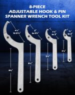 Orion Motor Tech 8pc Adjustable Pin Spanner Wrench Tool Set, Spanner Nut Wrench ... - Image 4
