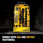 DEWALT Impact Socket Set with Ratchet, Metric/SAE, 1/2" Drive, 23-Piece Set with... - Image 3