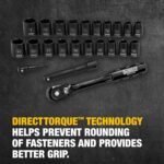 DEWALT Impact Socket Set with Ratchet, Metric/SAE, 1/2" Drive, 23-Piece Set with... - Image 6